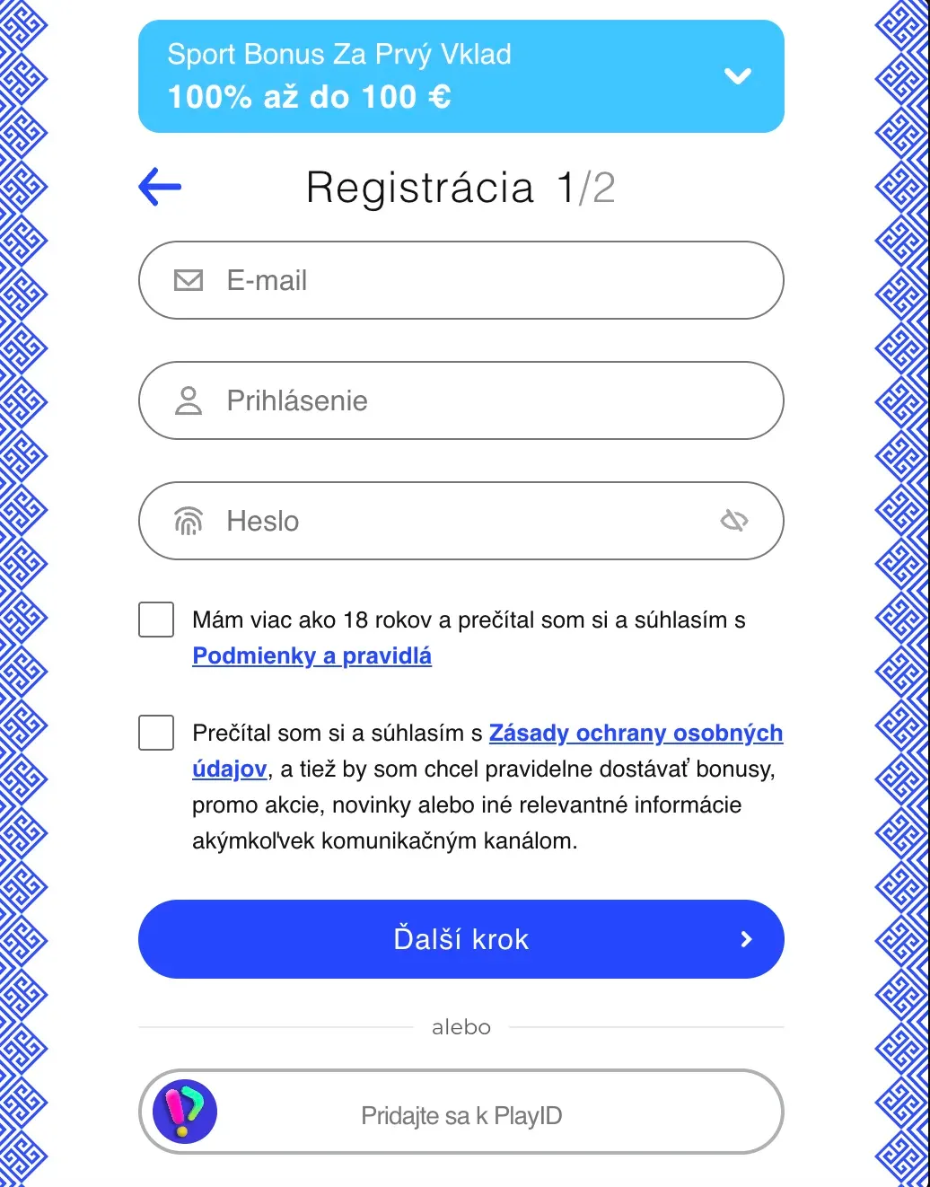Registrácia v Librabet