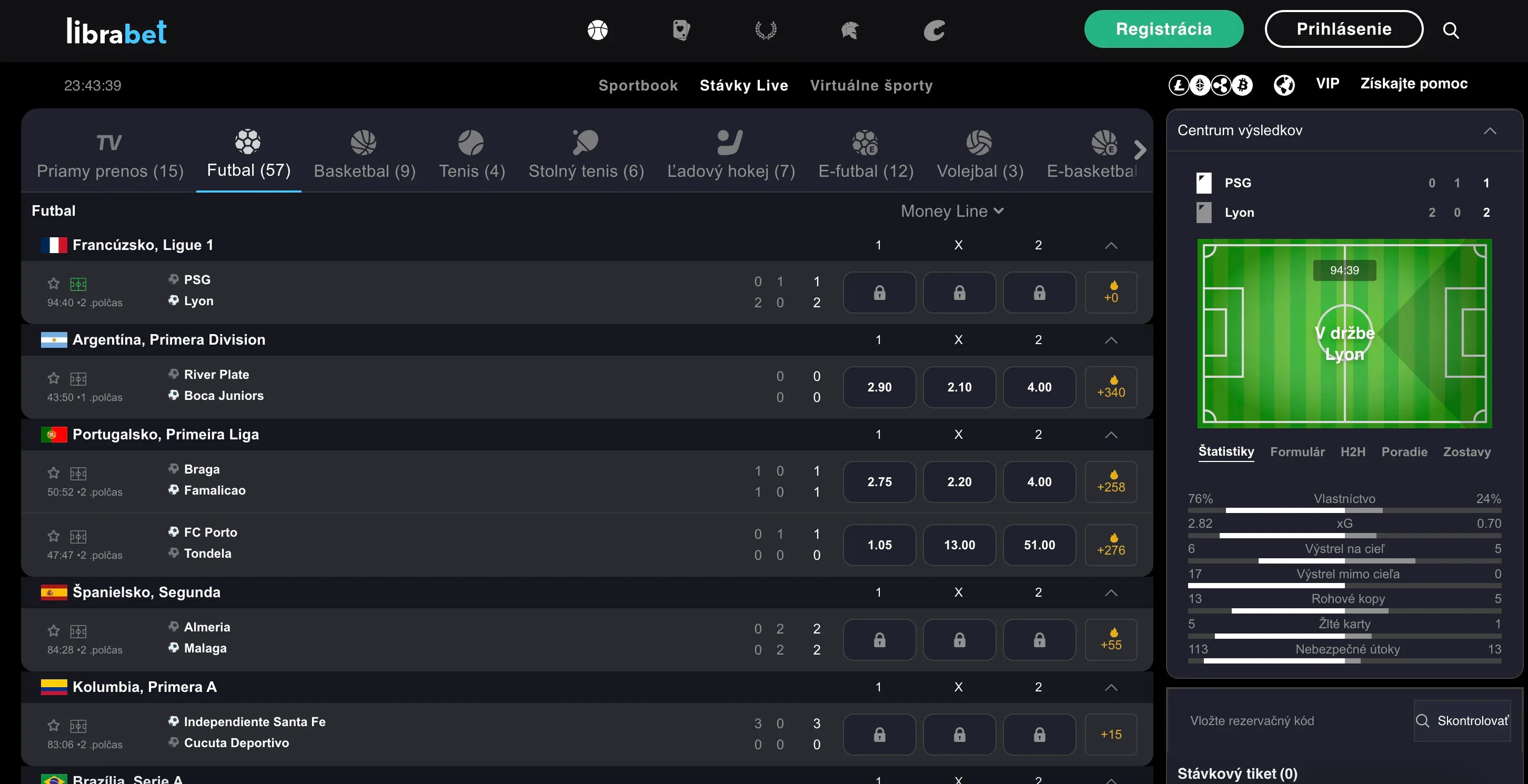 Stávkovanie v Librabet