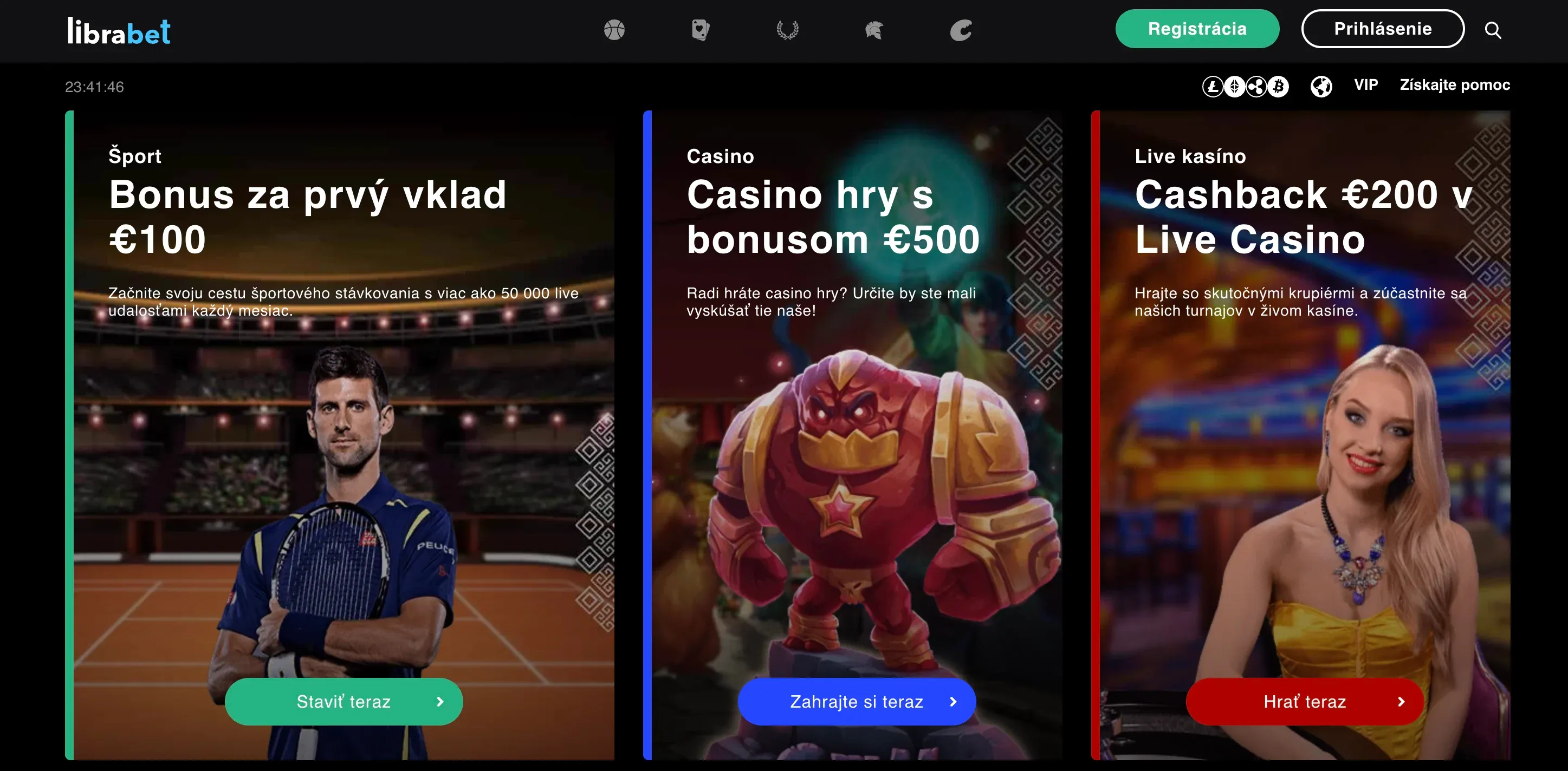 Domovská stránka Librabet